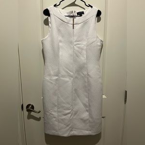 White sleeveless Tahari dress